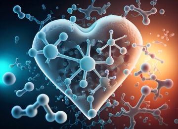 Heart with molecules