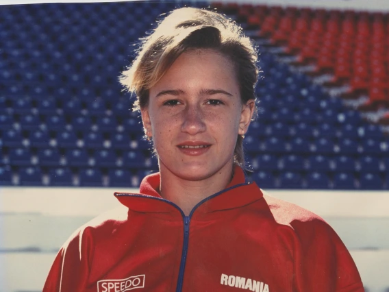 Dr. Claudia Stanescu's head shot from her time as an Olympic swimmer